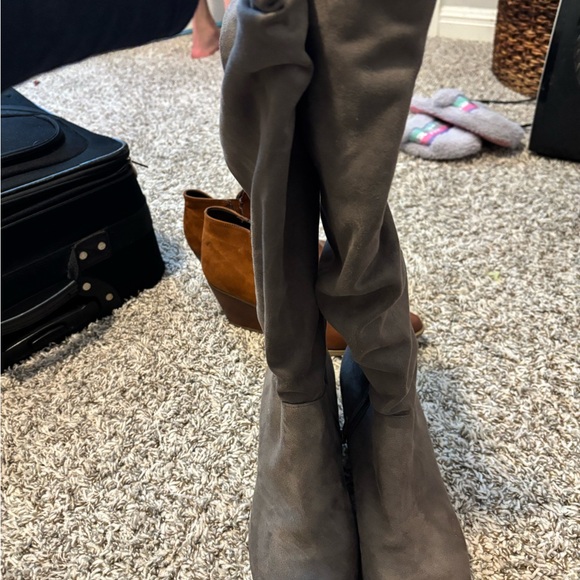 Gray Over-the-Knee Boots - Picture 1 of 2